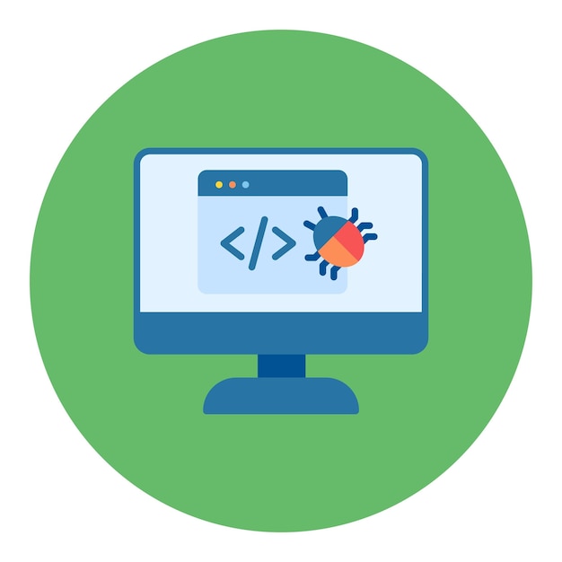 Website Bug Flat Illustration