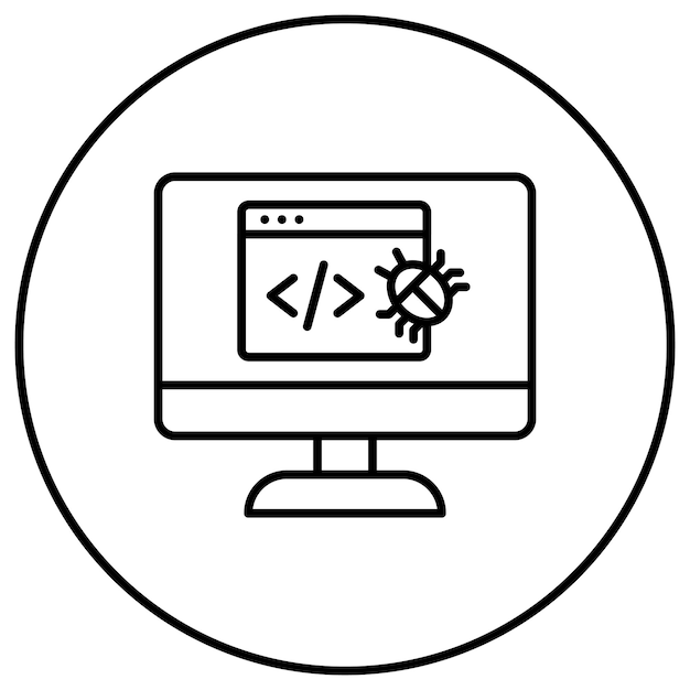 Website Bug icon vector image Can be used for Coding and Development