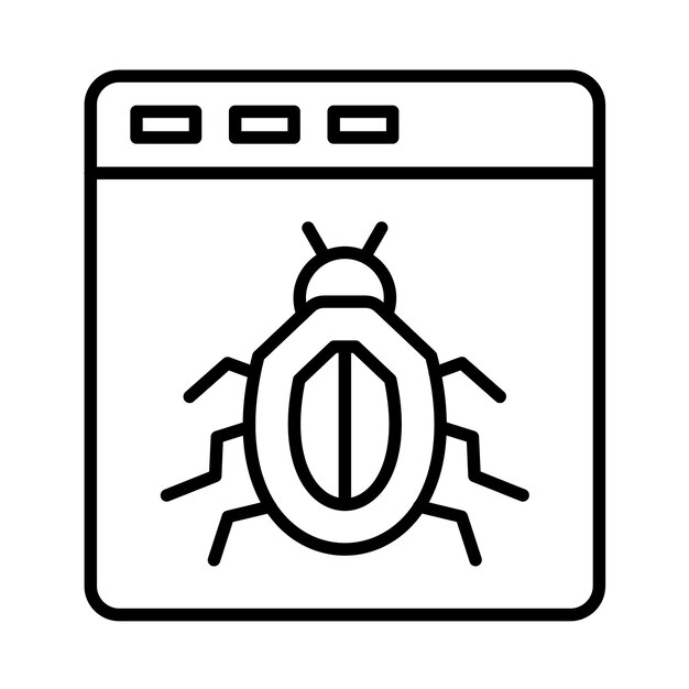 Website Bug Line Illustration