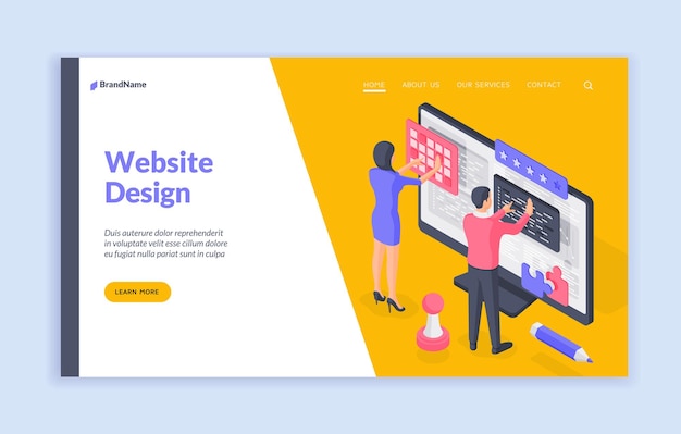 Website design landing page banner template