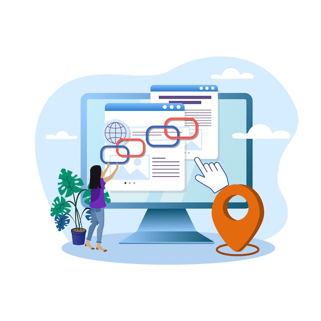Website developer building backlinks for seo and higher