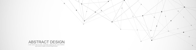 Website header or banner design with abstract polygonal background and connecting dots and lines