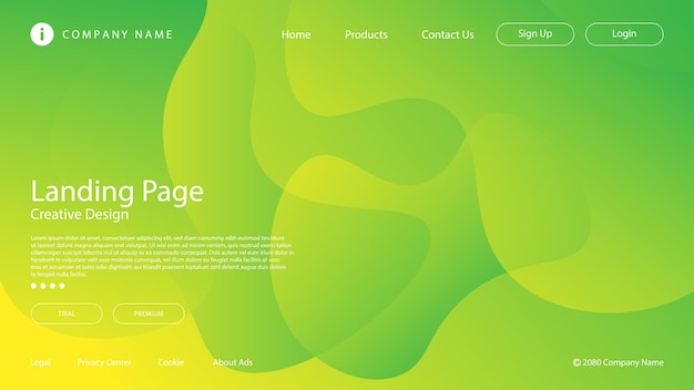website landing page background with vibrant modern green yellow gradient color