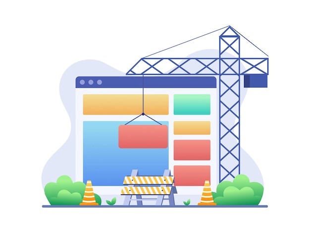 website maintenance process and under construction concept system under maintenance illustration
