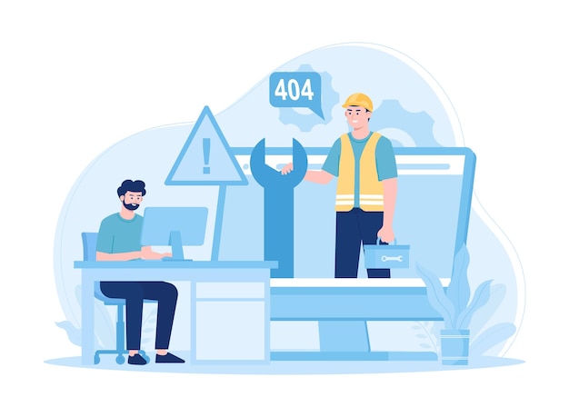 Website maintenance website services concept flat illustration