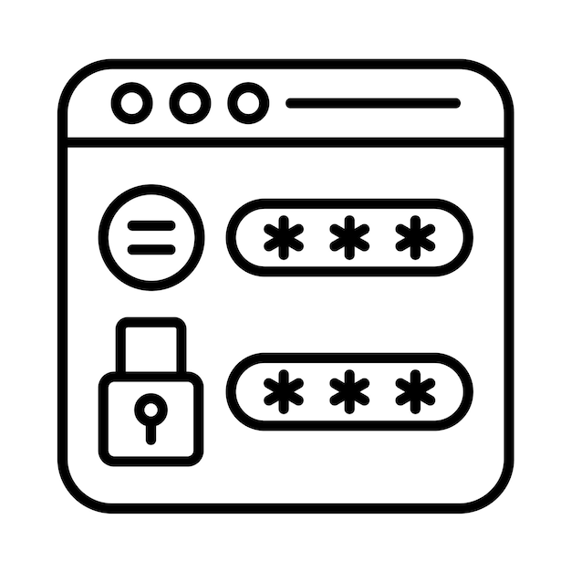 Website Password Line Illustration
