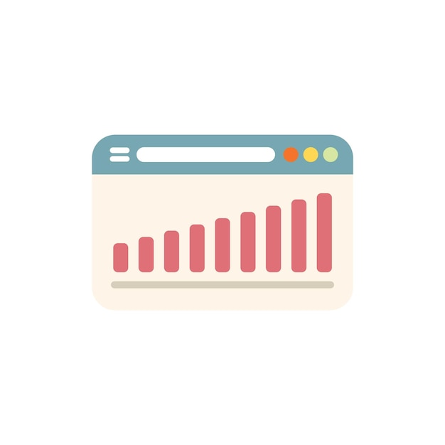 Website showing growing bar chart statistics data
