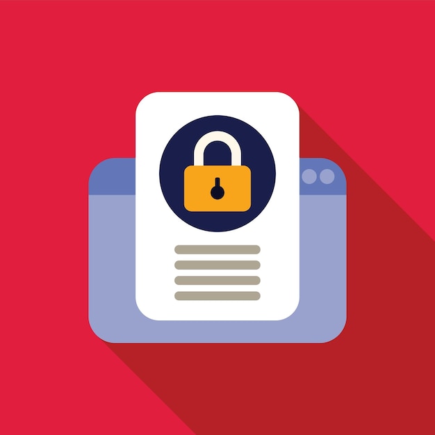 website showing secure document on red background