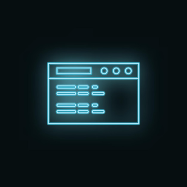 Website site neon icon Web Development Vector Icon Element of simple symbol for websites web design mobile app infographics Line symbol for website design on white background