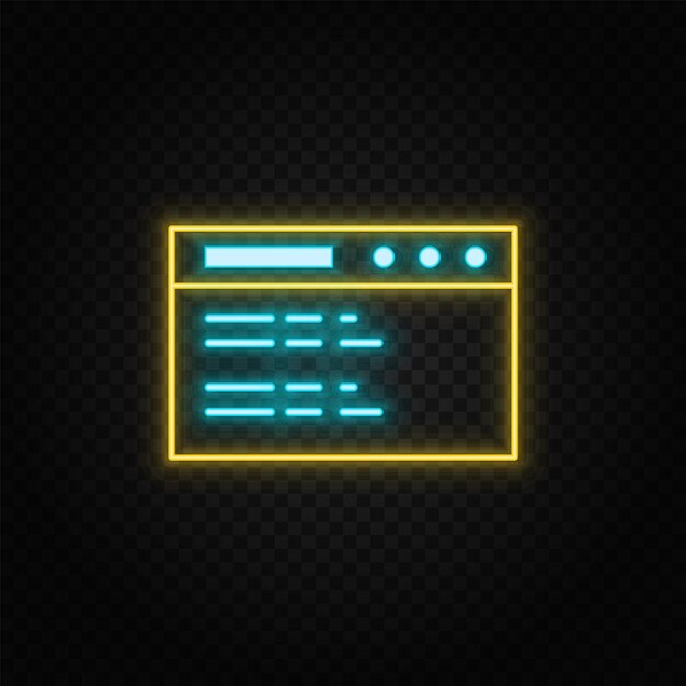 Website site neon icon Web Development Vector Icon Element of simple symbol for websites web design mobile app infographics Line symbol for website design on white background