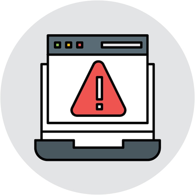 Website Warning Vector Illustration Style