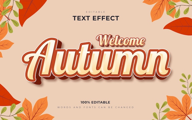 welcome autumn editable text effects template style