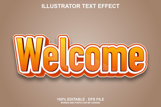 welcome text effect editable