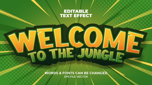 welcome to the jungle editable text effect template