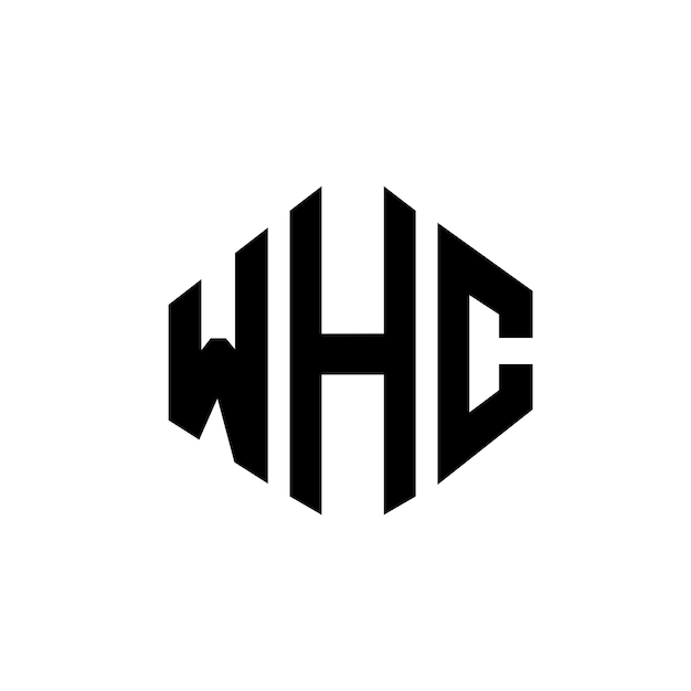 WHC letter logo design with polygon shape WHC polygon and cube shape logo design WHC hexagon vector logo template white and black colors WHC monogram business and real estate logo