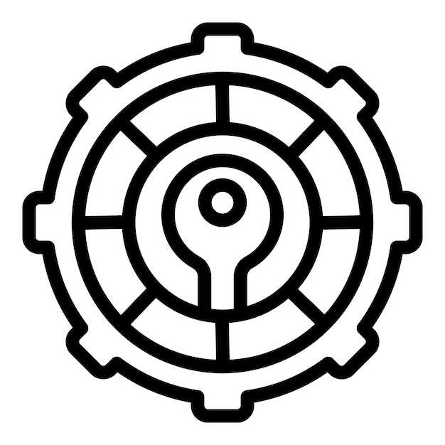 wheel key point icon outline vector main conclusion top keyhole