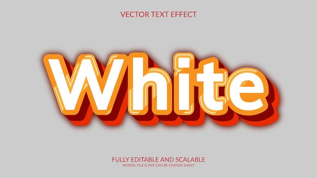 white 3d vector eps text effect template