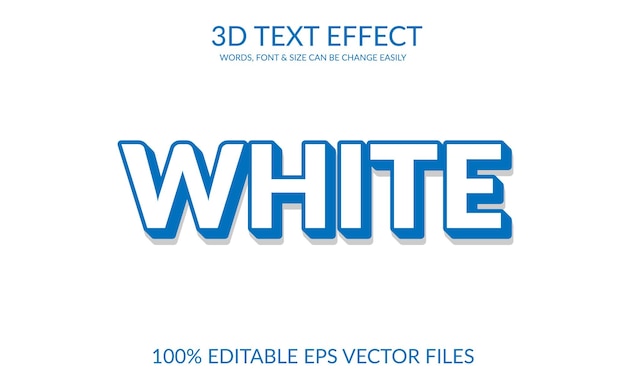 white 3d vector eps text effect template