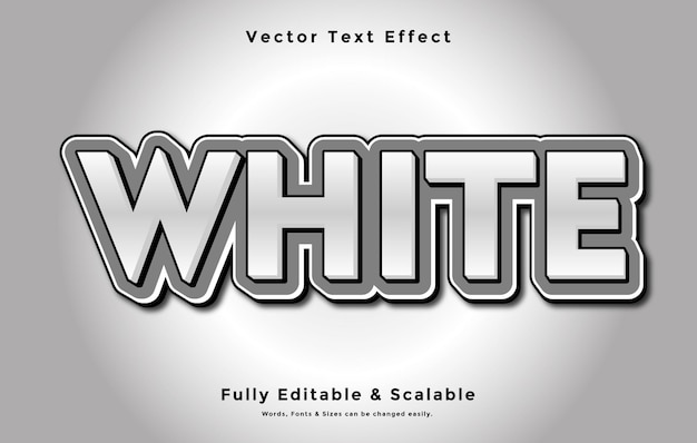 White 3D Vector Text Effect Fully Editable  Print Ready