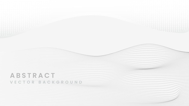 White abctract wave line and dots background for wallpaper presentation design template