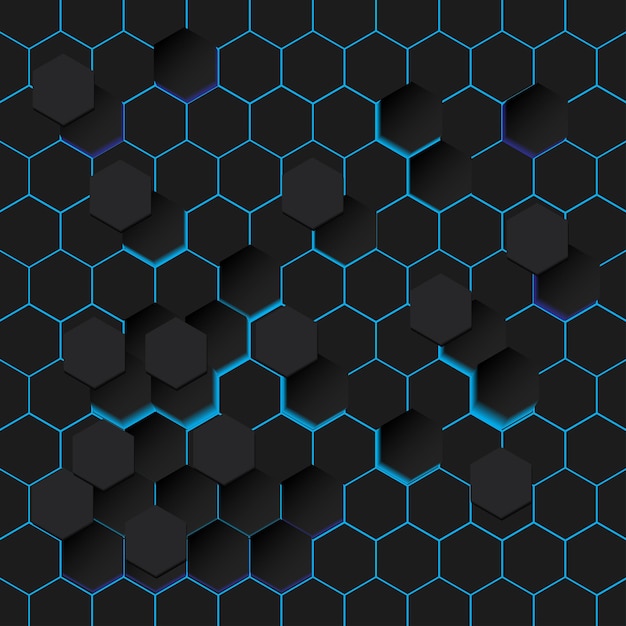 white abstract background hexagon with blue color digital style