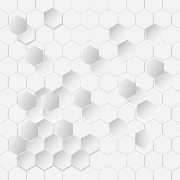 white abstract background Hexagonal pattern