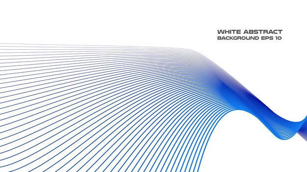 white abstract background with blue curve line vector image