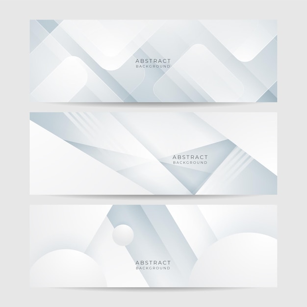 White abstract banner Modern elegant white gray banner with creative design and shiny lines Minimal vector stripes design Simple texture graphic element Vector abstract pattern background template