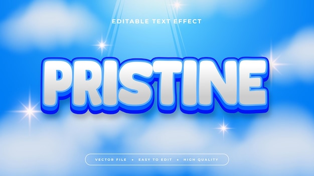 white and blue pristine 3d editable text effect font style