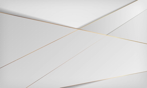 White and gray abstract luxury background with golden line.