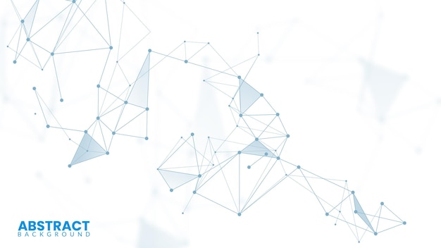 White background with plexus lines Network connection dot Abstract scientific wallpaper