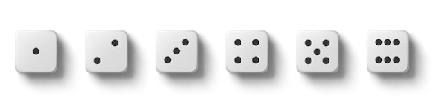 White game dice sides vector realistic set Realistic white game dice designs