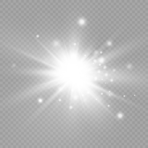 white glowing light burst glow bright stars sun rays light effect flare of sunshine