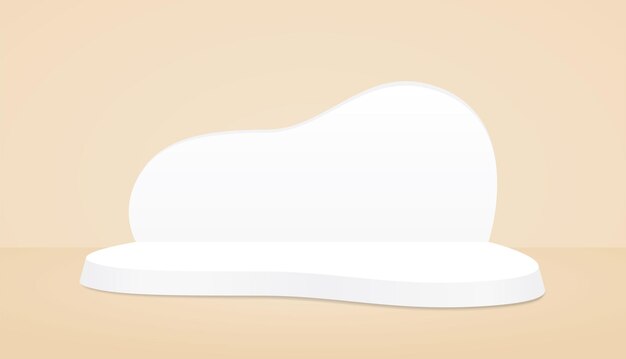 white minimal abstract freeform shape backdrop display stage 3d illustration vector