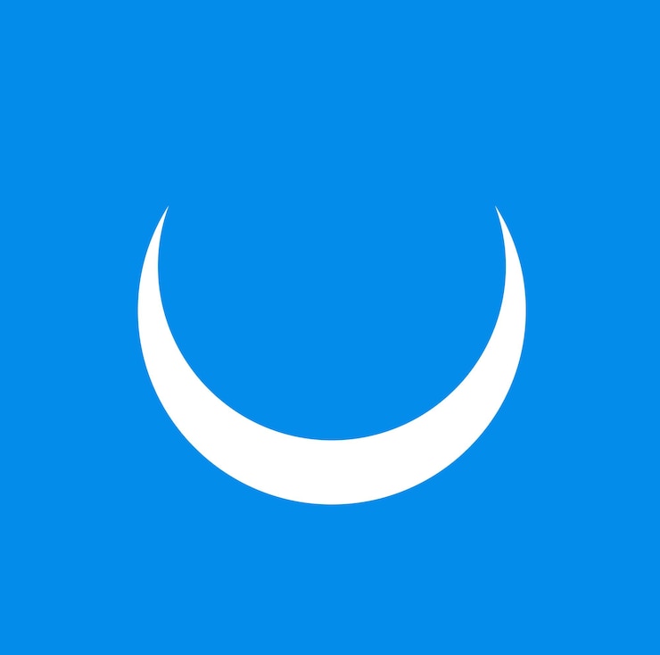 Vektori white moon on blue background blue moon icon