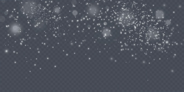 White png dust light Christmas background of shining dust Christmas glowing light bokeh confetti and spark overlay texture for your design