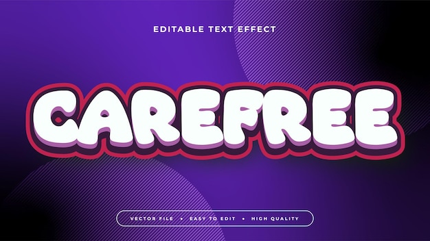 White purple carefree editable text effect
