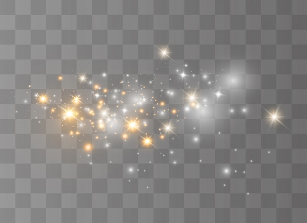 White sparks glitter special light effect. sparkles on transparent background. Christmas abstract . Sparkling magic dust particles