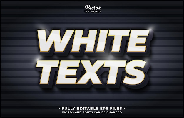 White text effect editable eps cc words and fonts can be changed
