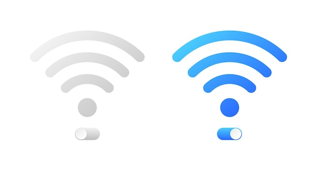 Wifi connection icons Off or On icons Flat and Silhouette style Vector icons