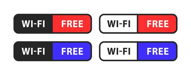 wifi free set icon sign device status bar wireless internet online connection level communication access state active technology concept vector line icon isolated on white background