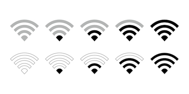 Wifi icons set or Wifi strength level icon set and Wifi signal strength icon