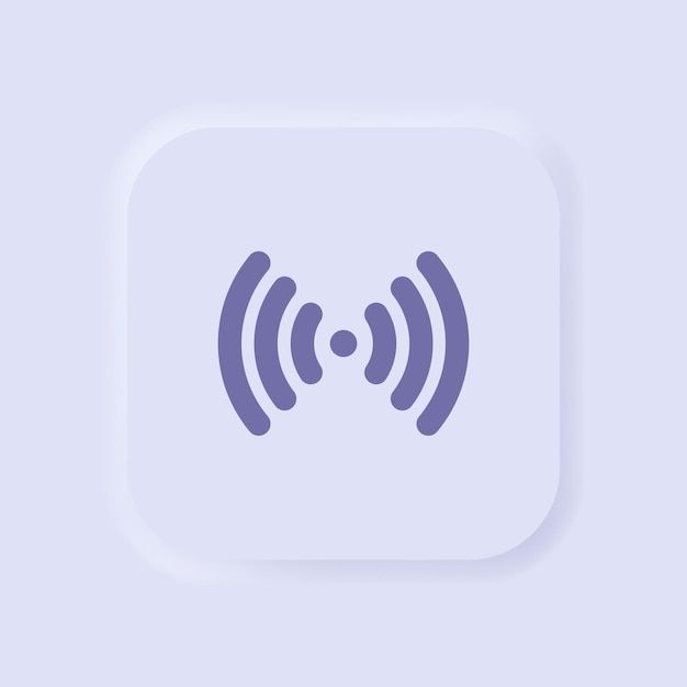 Wifi- ja langaton kuvake neumorfismityylissä, vektorikuva