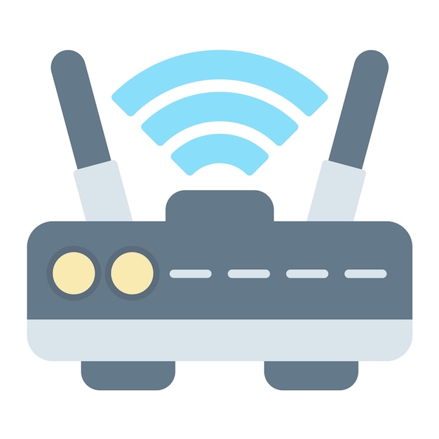 Wifi Router Vector Illustration Style