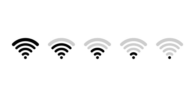 WiFi vector symbol Internet connection sign Wireless icon WiFi illustration set
