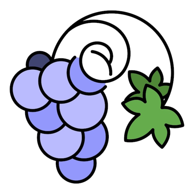 wine grape icon outline wine grape vector icon color flat isolated on white