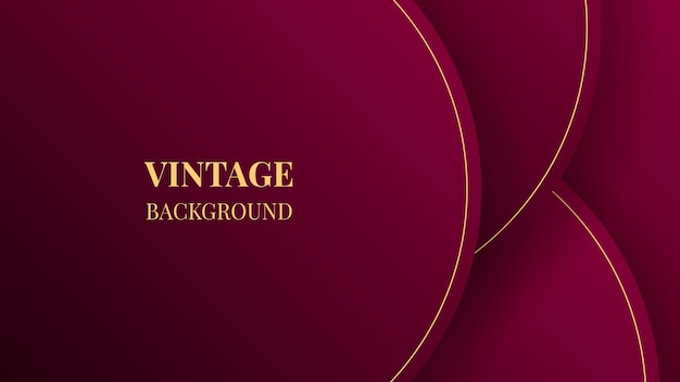 Wine red abstract background with half round frames and gold lines modern geometric pattern