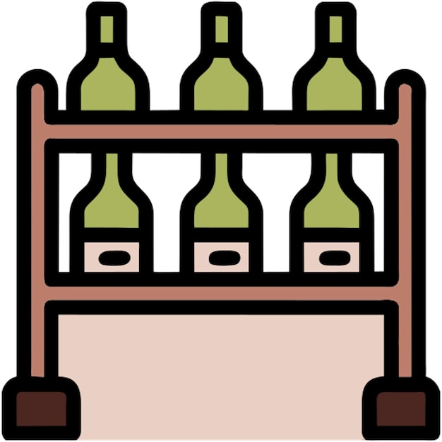 wines aging on wine rack icon colored outline