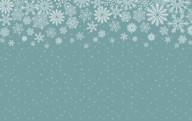 Winter Snowflakes blue Background Christmas template Vector illustration