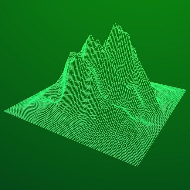 Wireframe terrain background